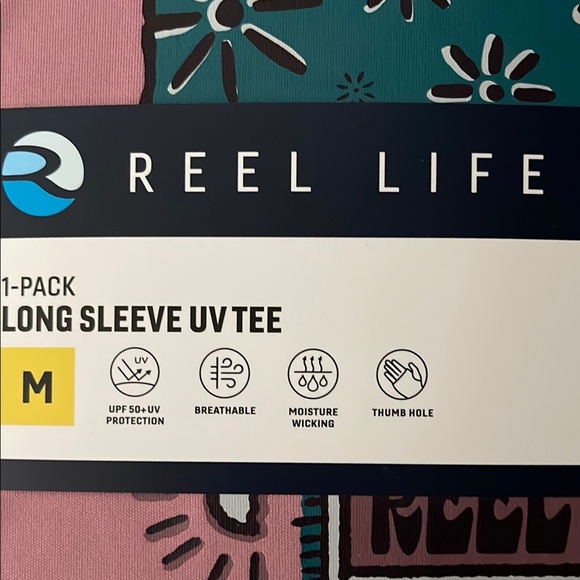 Reel Life Fitted Pink Long Sleeve UV T-Shirt - Picture 2 of 5